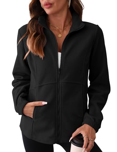 IECCP Fleecejacke Damen Durchgehender Reißverschluss Outdoor Fleecejacken Leicht und Warm Mode 2025