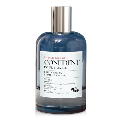 PufPuf Confident – Herren Eau de Parfum 100 ml, würzig, intensiver & langanhaltender Duft mit Apfel, Jasmin, Ananas & Vanille, maskulines Parfum für Männer