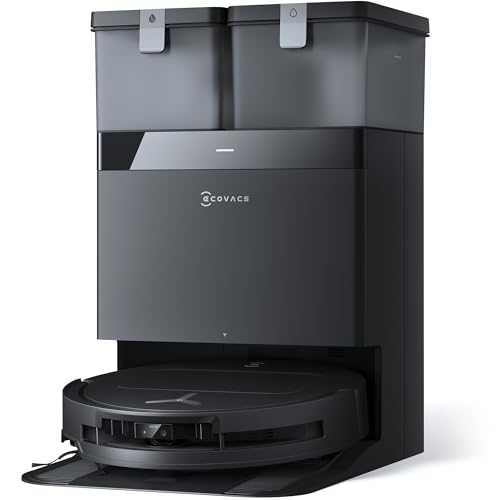 ECOVACS DEEBOT T50 OMNI Gen2 Saugroboter mit Wischfunktion, 21.000 Pa, Ausziehbare Seitenbürste und Mopp, ZeroTangle 2.0, Moppwäsche mit 75°C heißem Wasser, All-in-One Station, ultradünn 81 mm,Schwarz