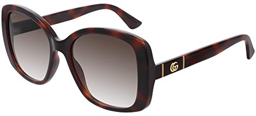 GUCCI Womens GG0762S Sunglasses, Havana-Havana-Brown, 56