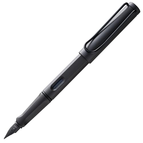 Lamy safari umbra Füller mit polierter Stahlfeder in Strichbreite F | Lamy Füller mit ergonomischem Griff - robuster ASA-Kunststoff - inkl. Tintenpatrone LAMY T 10 blau - Rechtshänder