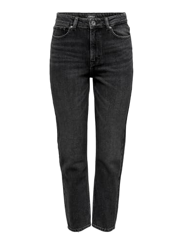 ONLY Damen Onlemily Life Hw Str Ank Dnm Nas997 Noos Jeans, Black Denim, 31W / 30L EU