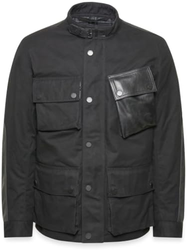 Belstaff Trackmaster wasserdichte Motorrad Wachsjacke, schwarz, 2XL