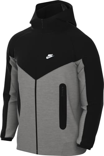 Nike M Nk TCH FLC FZ WR Hoodie-Sweatshirt für Herren, Heather/Black, Large