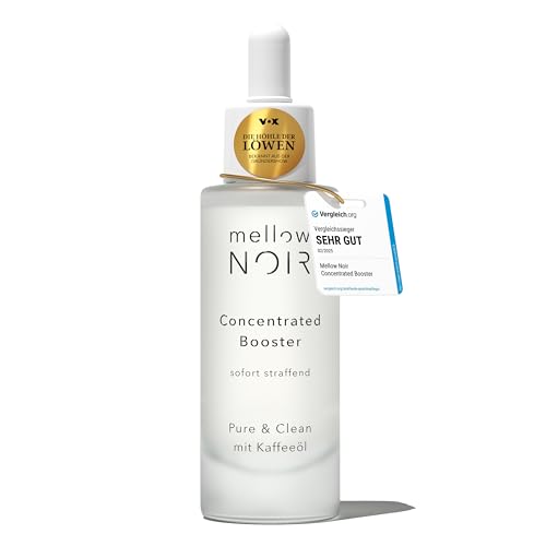 mellow NOIR Concentrated Booster 30 ml | SOFORT STRAFFEND | Hyaluron Gesichtsserum | Augenserum | Serum zur Augenpflege & Gesichtspflege | Vegan | zertifizierte Naturkosmetik