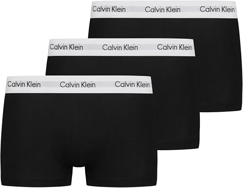 Calvin Klein Herren Boxershorts, Hüft-Shorts, hochwertige Baumwoll-Unterhosen für Männer, mit Stretch-Anteil, elastischer Bund, 3er Pack, Schwarz (Black 001), M