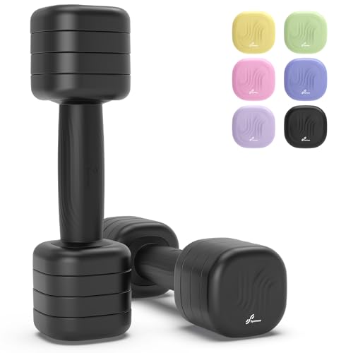 Sportneer Hanteln Frauen Set Verstellbare – Hanteln Set (je 1–2,5 kg Gewichte) mit rutschfestem TPU-Griff, 4-in-1 Kurzhanteln 2er Set für Fitnessgeräte für Zuhause, Home Gym & Krafttraining