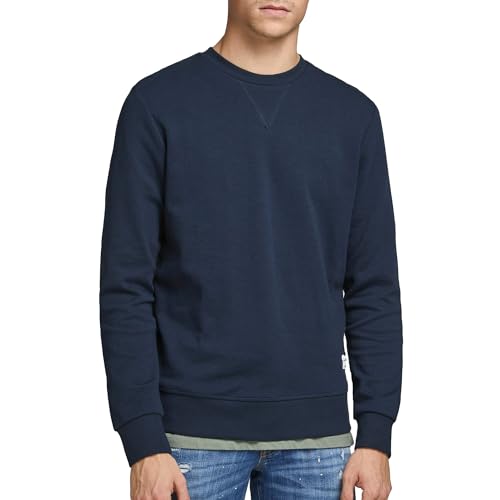 JACK & JONES Herren Jjebasic Crew Neck Noos Sweatshirt, Marineblau Blazer, L EU