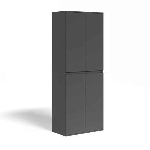 Vicco Kleiderschrank Claus, Anthrazit, 74 x 191.5 cm mit 4 Türen, zur Aufbewahrung von Kleidung und Accessoires