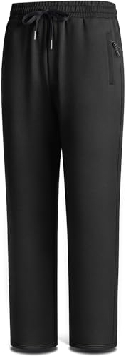 BULLIANT Jogginghose Herren, Herren Hosen Schlupfhose Jogginghosen Männer Freizeithose Sporthose Reisverschlusstaschen(Schwarz,XL)