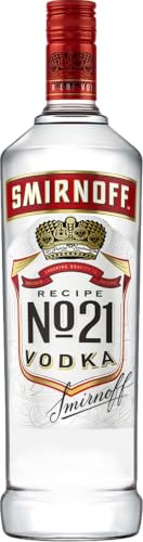 Smirnoff Red Label No.21 Vodka, Premium - Wodka, amerikanischer, handgefertigt in den USA, 37,5% vol, 1000ml Einzelflasche