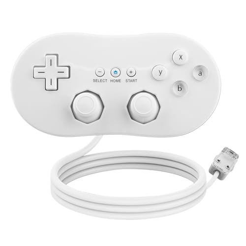 OSTENT Kabelgebundener Classic Controller Gamepad Joystick für Nintendo Wii Remote Konsole Videospiel Farbe Weiß