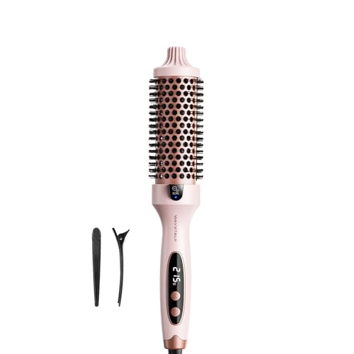 Wavytalk Thermobürste, Thermal Brush Blowout Boost Ionische Lockenbürste, Macht Haar Glatt und Glänzend, 5 Temperaturstufen, Haar schonend, 38mm Fass, Doppelspannung, Eurostecker, Sakura Rosa