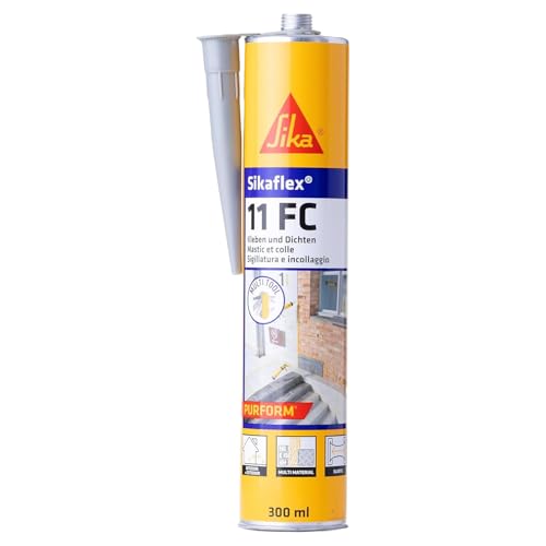 Sika – Kleb- und Dichtstoff – Sikaflex-11 FC Purform Elastisch Betongrau – geeignet für übliche Baustoffe – lösemittelfrei und emissionsarm – 300 ml