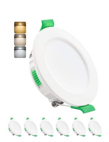 HOMEOW LED Einbaustrahler 230V 55mm – 68mm Lochmaß, 4W LED Spots | Warmweiß Neutralweiß Kaltweiß, Einbauleuchten Deckenspots Einbau Ultra Flach IP44 für Bad, 6er Set