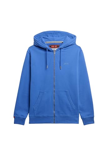 Superdry Herren Essential Logo Zip-Hoodie mit angerauter Innenseite Chambray Blau L