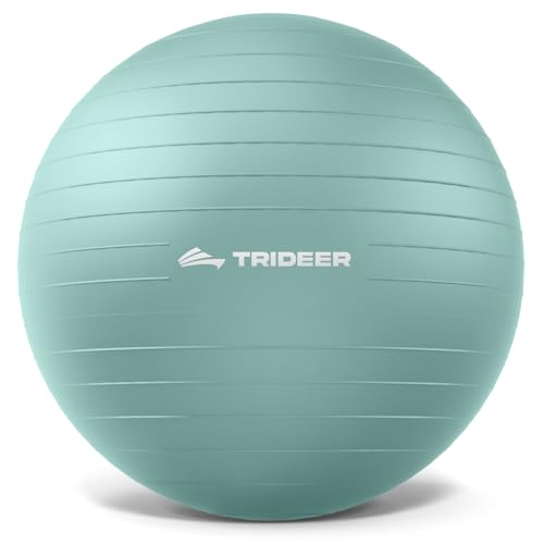Trideer Gymnastikball – Ergonomischer Sitzball für Büro & Zuhause, Yoga Ball/Pilates Ball für Training, Rückenschule, Anti-Burst mit Pumpe