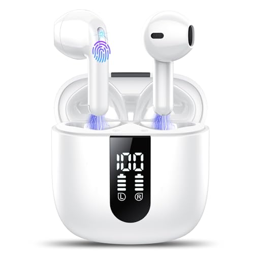 Bluetooth Kopfhörer, In Ear Kopfhörer Kabellos Bluetooth 5.4 Kabellose Kopfhörer mit 4 Mic, 2025 Kabellose Kopfhörer 50 Std ENC Noise Cancelling Earbuds Tiefer Bass, IP7 Wasserdicht Ohrhörer, USB-C