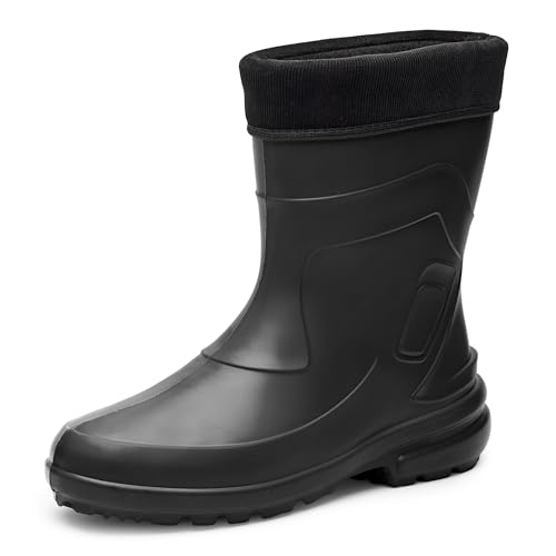 Ladeheid Thermo Eva Gummistiefel Damen gefüttert wasserdichte und federleichte Regenstiefel Damen LA-800-2017 (Schwarz/Schwarz, 41 EU)