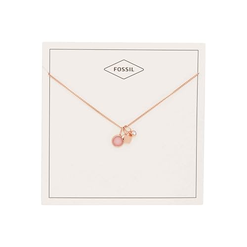 Fossil Halskette für Frauen, Rose-Gold-Ton Edelstahl Halskette, Länge 40cm