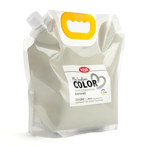 Viva Decor My Emotion Color 2,6 Liter - Stille Balance - Matte, hellgraue Wandfarbe & Deckenfarbe, Hohe Deckkraft, Geruchsneutral &Tropfarm. Innenfarbe für Wohnzimmer, Kinderzimmer & Schlafzimmer