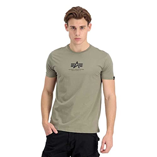 ALPHA INDUSTRIES Herren Basic T Ml T-Shirt, Grün (Olive), M