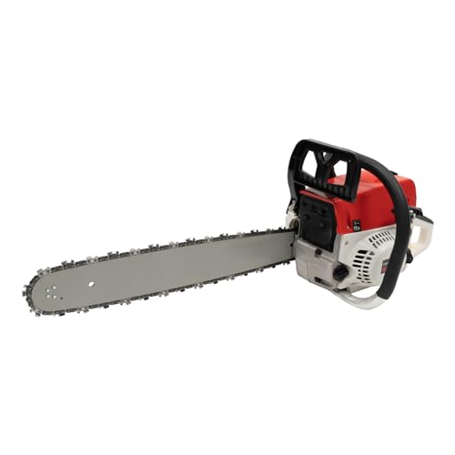 AOOUNGM Kettensäge Benzin 2-Takt Chain Saw Set 52CC Gasoline Chainsaw Kettensäge Schneiden Motorsäge Benzin Selbstrückstellender Zugstart Gasoline Chainsaw, Rot