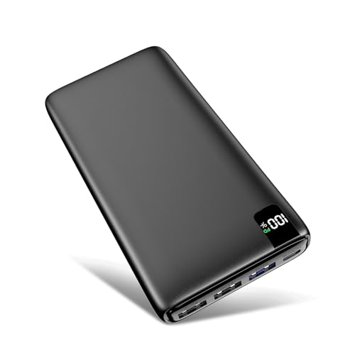 Power Bank 26800mAh Externer Handyakku, Riapow 22,5W USB C Schnelllade Powerbank, 4 Ausgänge Tragbares Ladegerät mit LED-Anzeige, Handy Ladegerät for Smartphone, Tablet