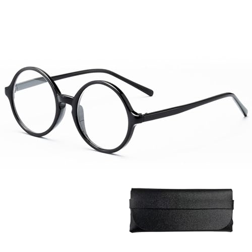JYSNOW Runde Brille Ohne Stärke, Kinderbrille Kostüm Damen Herren Schwarz