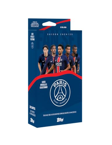Topps Paris Saint-Germain Fan-Set 2024/25-28 Karten pro Box inklusive 2 garantierten Parallelen