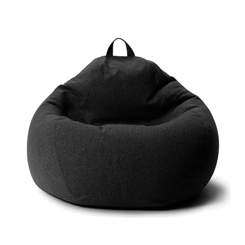 AD.CON Sitzsack mit ECO Füllung Puff Relax-Sessel Sitzkissen Bodenkissen Bean Bag 80x90x50cm 185L Schwarz