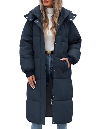 RITOSTA Wintermantel Damen Lang Steppmantel Frauen Winterjacke mit Kapuze Damen-Jacken Winter Daunenmantel Puffer Mantel Warme Herbst Winterparka mit Taschen