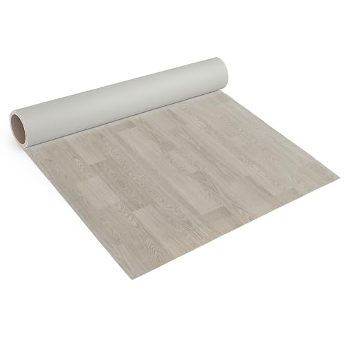 Internethandel Pfordt CV Bodenbelag Lugana Holz Optik Grau, 100x200 cm, pflegeleichter PVC Vinylboden in Holzoptik, Meterware für Küche und Wohnzimmer