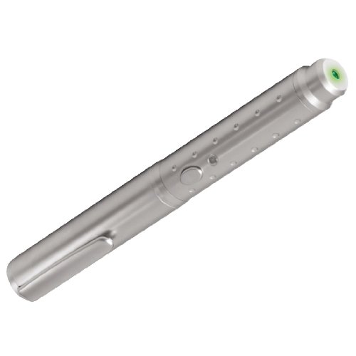 Hama Profi Laserpointer LP11 (Presenter, edles Metallgehäuse, grüner Laser, für helle Umgebung, Reichweite bis 50m) chrom