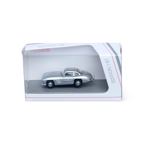Schuco 1:87 M-B 300 SL Flügeltürer Silber - Hochwertiges Diecast Modellauto im Maßstab 1:87, Modellauto, 1:87, Auto, Sammlermodell, H0