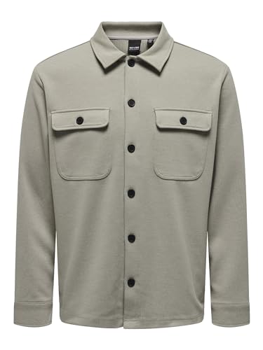 ONLY & SONS Herren Freizeit Hemd ONSNEWKODYL Overshirt Regular Fit XS - XXL, Größe:L, Farbe:Vintage Khaki Melange 22021279