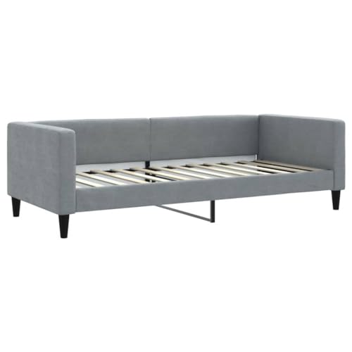 vidaXL Tagesbett, Gästebett 2-in-1, Sofabett Schlafsofa für Schlafzimmer Wohnzimmer, Bettsofa Sofa, Modernes Design, Hellgrau 90x200cm Stoff