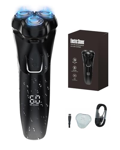 ViKKent Rasierer Herren Elektrisch mit 4D-Schwebekopf 2026 New, IPX7 Wasserdichter Elektrorasierer, Kabellos LED Elektrischer Nass- und Trockenrasierer 90 Min Laufzeit, mit Pop-Up Trimmer, Reisesperre