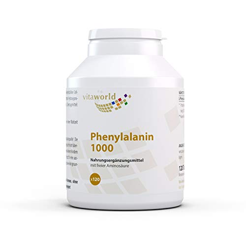 vitaworld Phenylalanin 1000 mg, Hochdosiert mit 1000 mg pro Tablette, Vegan, 120 Tabletten