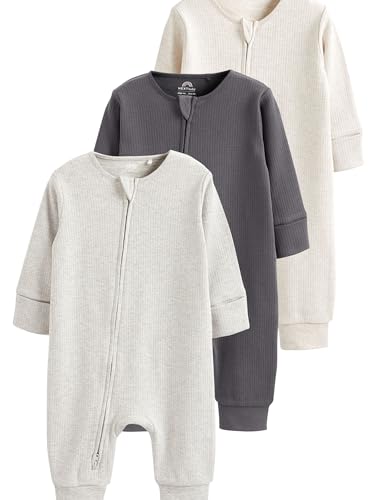 NEXT Baby 3er-Pack fußlose Schlafanzüge, 2-Wege-RV Neutral 68-74