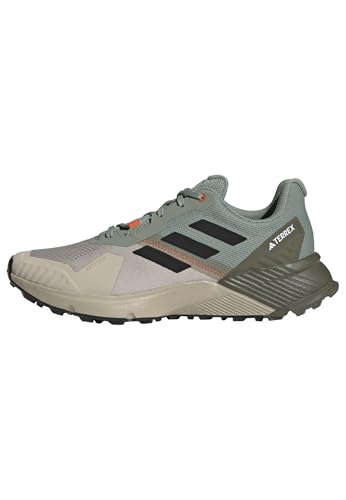 Adidas Herren Terrex Soulstride Trail Running Shoes, Silver Green/core Black/semi Impact orange, 43 1/3 EU