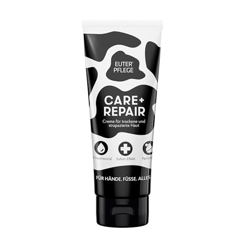 EUTERPFLEGE Care + Repair Creme, 200ml, intensive Pflege für trockene Haut, Feuchtigkeitscreme für Hand und Körper, parfümfrei, Allergiker geeignet