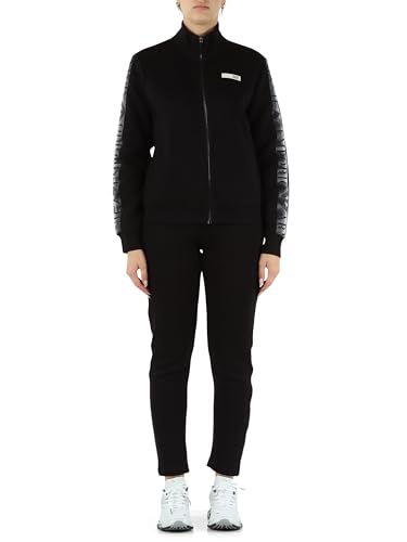EA7 Emporio Armani Sportset Schwarz mit reflektierenden Details, Jacke mit Reißverschluss und Hose, modernes Design, Schwarz , XL