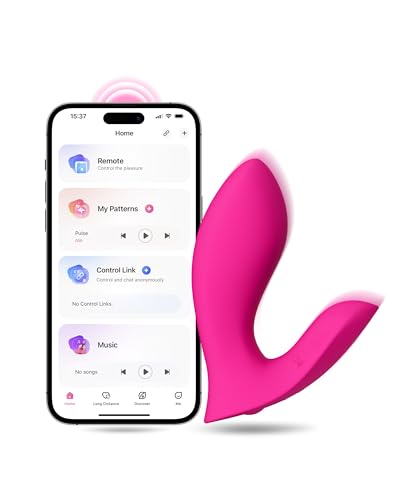 LOVENSE Flexer Bluetooth Butterfly Vibrator mit APP, G-Punkt und Klitoris Vibratoren für sie, Sex Spielzeug für die Frau Paare, Unbegrenzte Benutzerdefinierte Vibrationsstufen und Muster Rosa