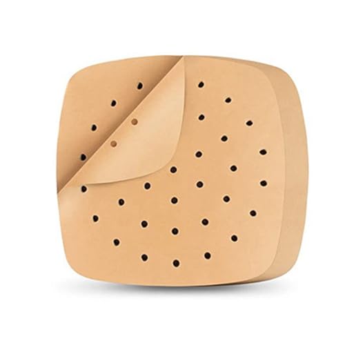 Dariokki 200 Blatt HEI?luftfritteuse-Papier, Einweg-Backpapier, Linerblatt, ?labsorbierendes Papier, Haushaltsunterlage, Backpapier, 20 X 20 cm, Langlebig, Einfach zu Verwenden