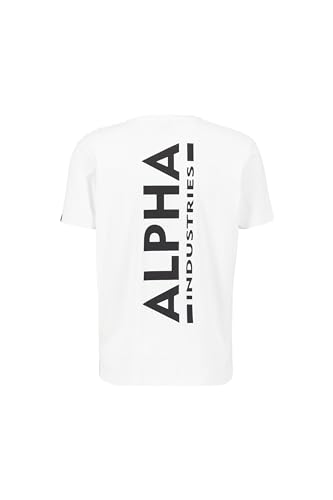 Alpha Industries Herren Backprint T-Shirt, White, L