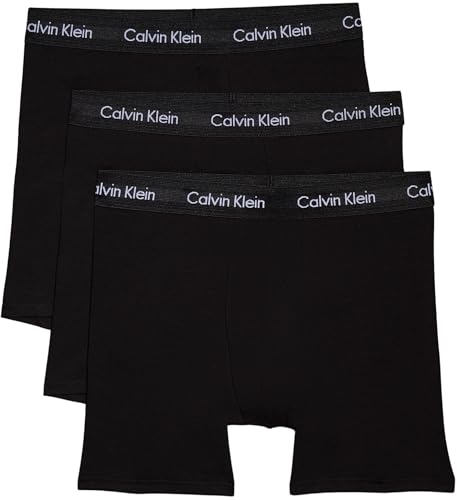 Calvin Klein Herren 3er Pack Boxershorts Briefs Boxer Brief Stretch, Schwarz (Black W. Black Wb), XL