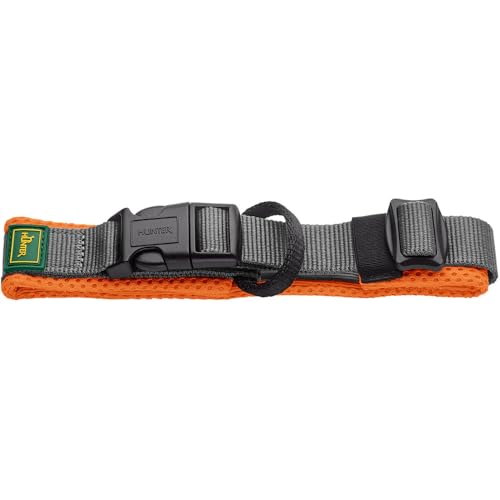 HUNTER Halsband Maldon, Farbe: orange, atmungsaktives Mesh, Robustes Nylon, lautlos & allergikerfreundlich, Zugentlastung, integriertes Adresslabel, besonders leicht, Größe: S