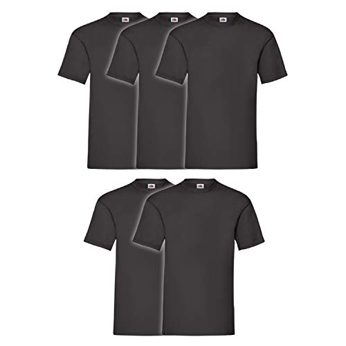 Fruit of The Loom Herren Original T. T-Shirt (5er Pack), Schwarz, XXL