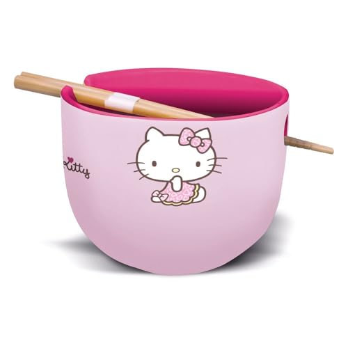 Sanrio Ramen-Schüssel mit Stäbchen Hello Kitty Japan, Rosa